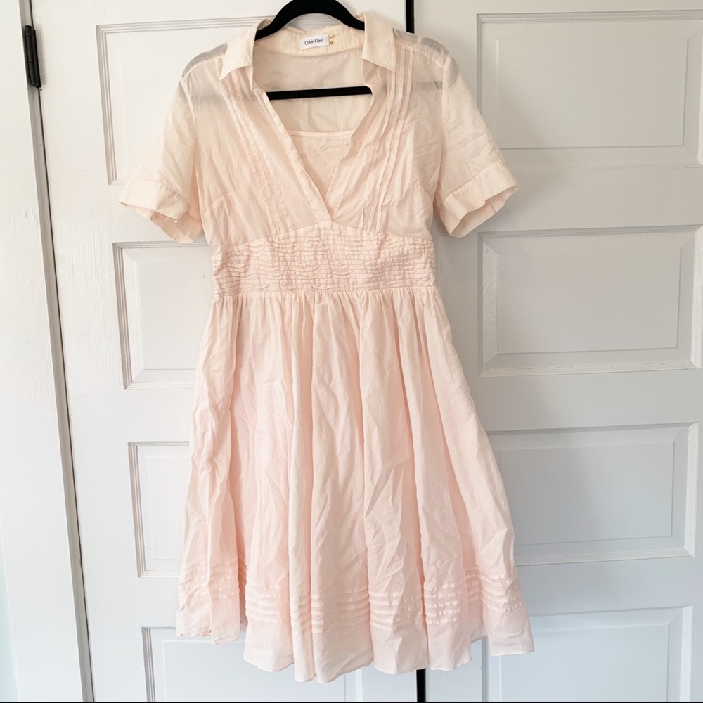 Calvin Klein light pink shirt dress